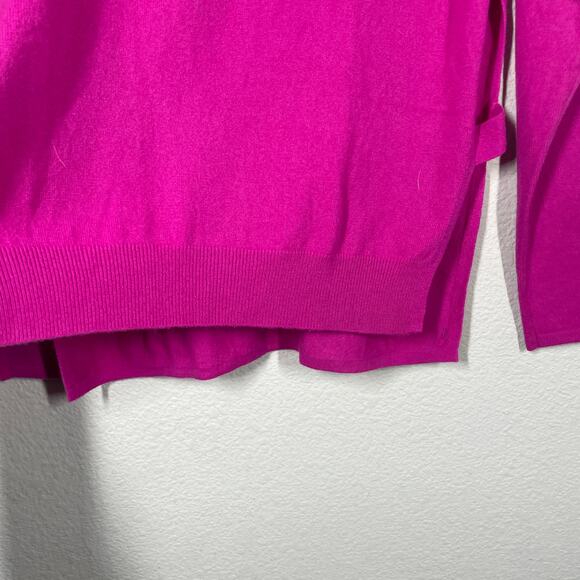 Design History Small Pure Cashmere Cut Out Sweater Fuchsia Pink Long Sleeves - Picture 7 of 7